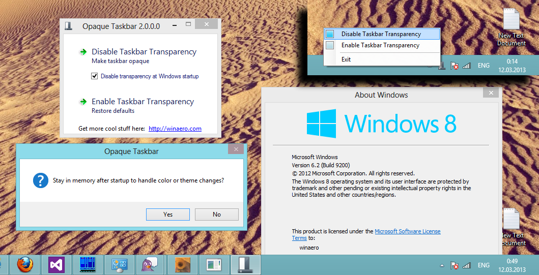 Make Taskbar Transparent Windows 7
